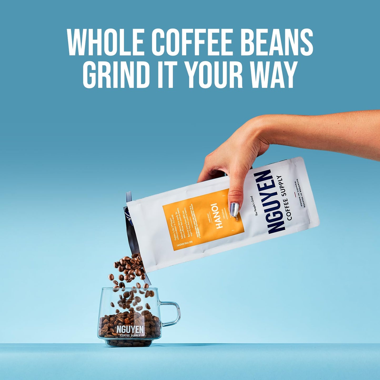 Nguyen Coffee Supply - Hanoi Robusta: Dark Roast Premium Whole Coffee Beans, Vietnamese Single Origin, Direct Trade, Low Acid with High Caffeine
