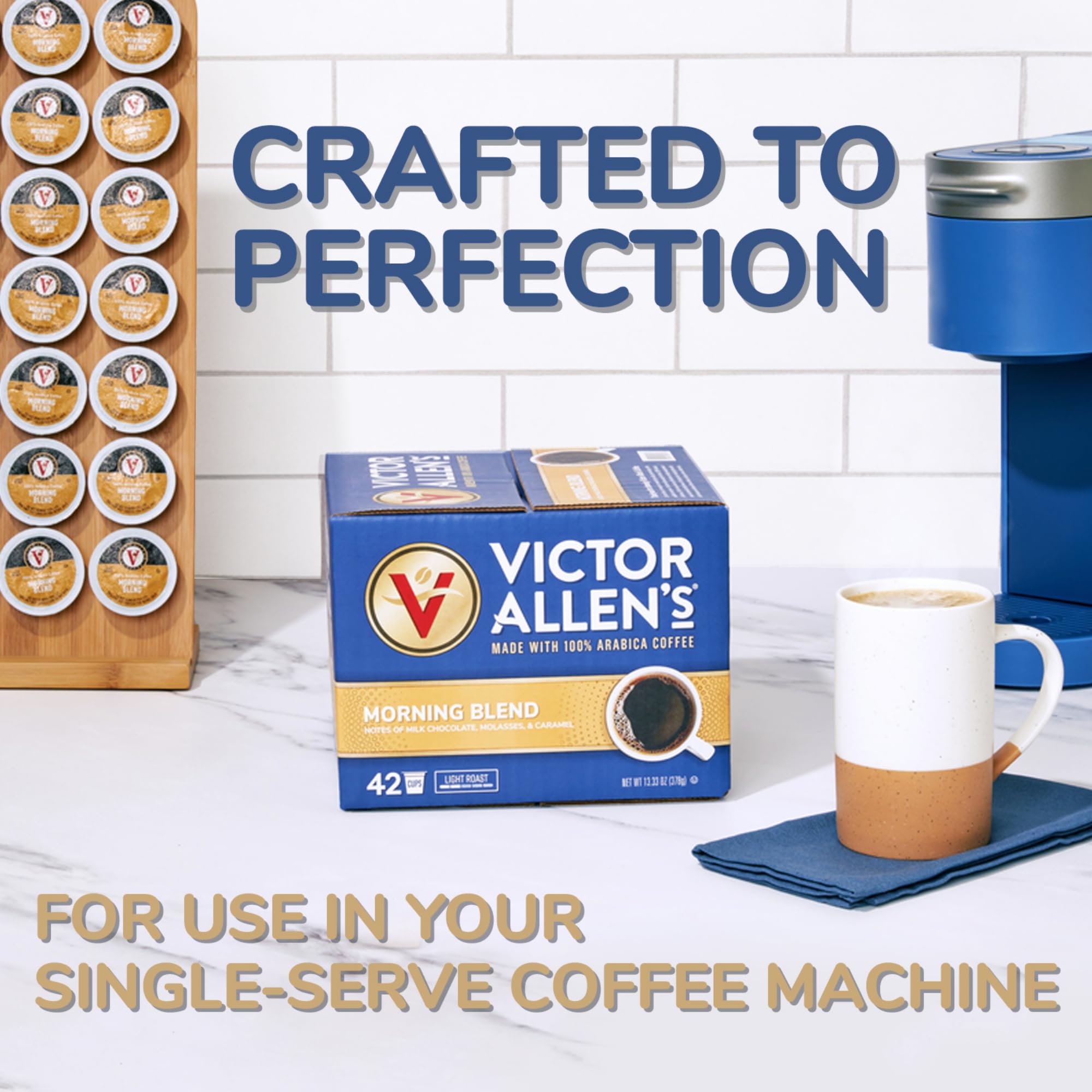 Victor Allen's Coffee Morning Blend, Light Roast, 12 Count, Single Serve Coffee Pods for Keurig K-Cup Brewers