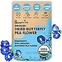 KHWAN'S TEA Butterfly Pea Flower Tea, USDA Organic Loose Dried Whole Flowers 1.8 oz (50g), 120+ Cups, Caffeine-Free Antioxidant-Rich Herbal Tea