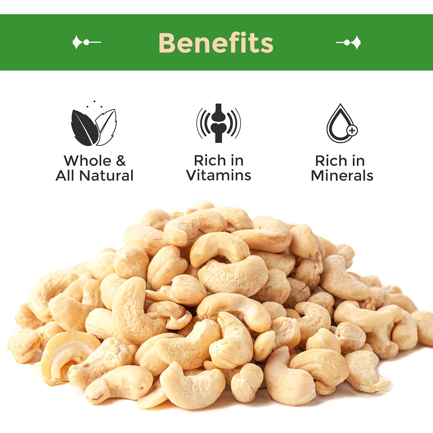 Sincerely Nuts - Raw Cashews Whole and Unsalted | Healthy Snack, Source of Protein | Keto and Paleo Friendly Gourmet Quality Vegan | Cashew Nuts 5(LB)