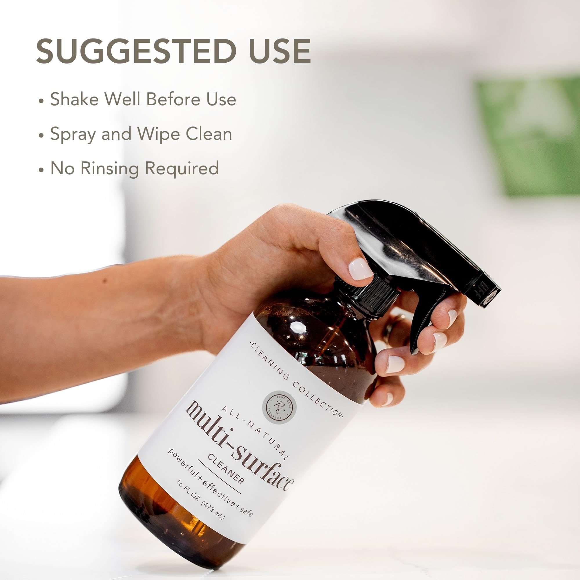 Rowe Casa Organics Multi-Purpose Cleaner Spray - Powerful, Effective, & Safe All Purpose Cleaner with Therapeutic Grade Essential Oils - 16 Fl. Oz