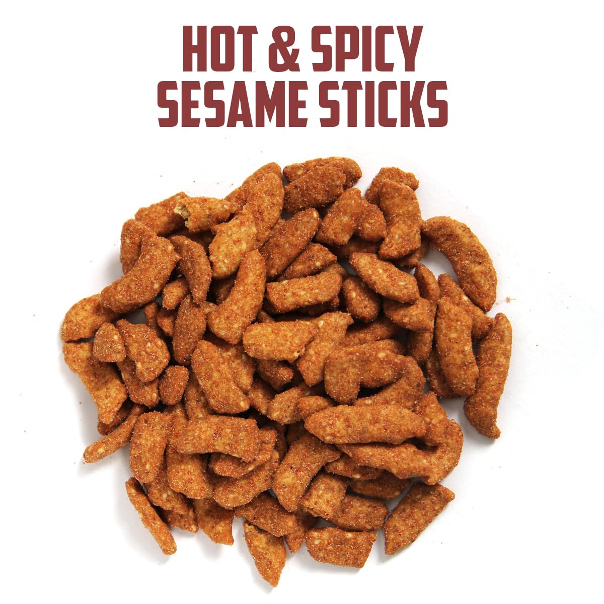 Hot and Spicy Sesame Sticks Snack 2lbs, Delicious and Fresh Snacks with the Perfect Mix of Hot, Spicy and Salty Flavor for Midday Snacking, Office