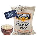 Bombay Market White Basmati Rice - Aromatic & Nutty Flavor Basmati Rice - Long Grain Rice Basmati (10 Pound Bag)