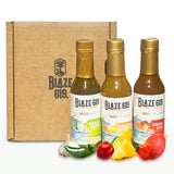 Blaze 619 Gourmet Hot Sauce Gift Set, Pineapple Habanero, Mango Chili, Garlic Verde, All Natural, Gluten Free, Vegan, Low Sodium, 5oz Bottles, 3 Pack