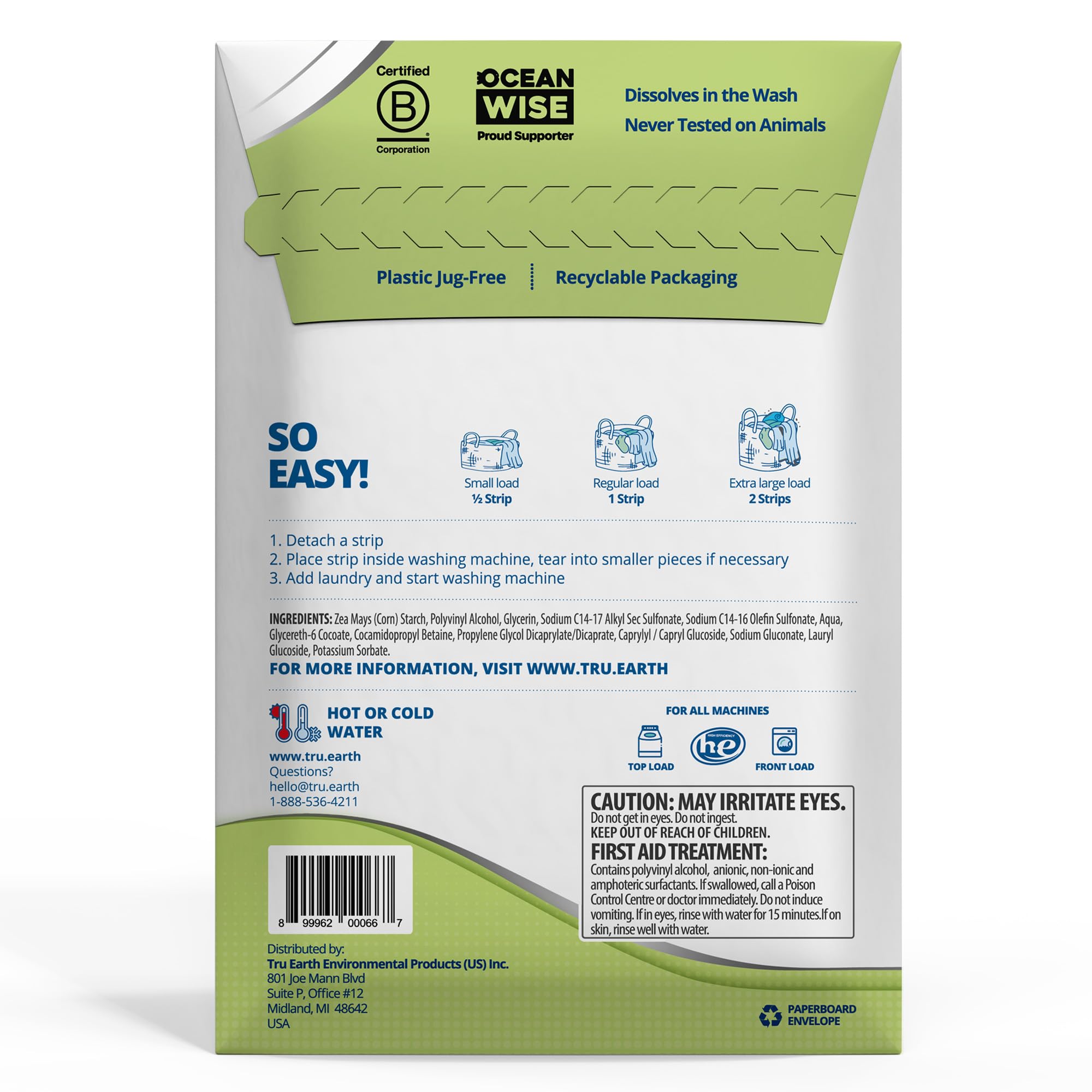 Tru Earth Platinum - Heavy Duty Laundry Detergent Sheets - Up to 128 Loads (64 Count), Fragrance Free - Ultra-Concentrated - Eco-Friendly Laundry