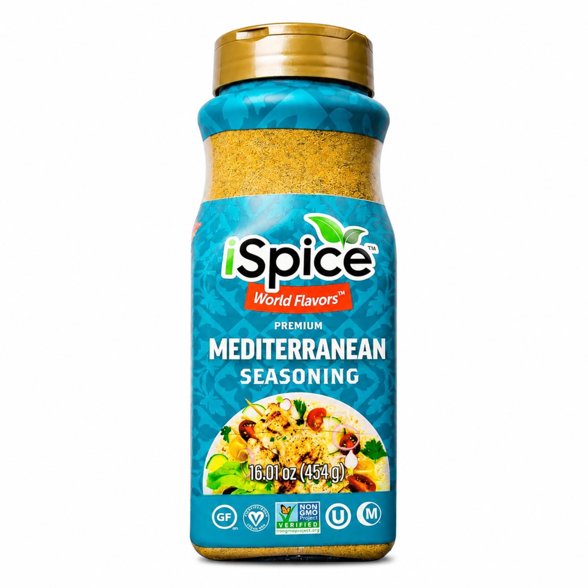 iSpice Blend | Mediterranean Seasoning | 16.01 oz | Mixed Spice & Seasoning | Bulk Size | Halal | Kosher (Mediterranean)