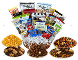 Handcrafted Gift Basket with Chocolates, Cookies, Snacks & Candy. Perfect for Birthdays, Sympathy, Holidays, Clients & Thank You Gifts (Premium