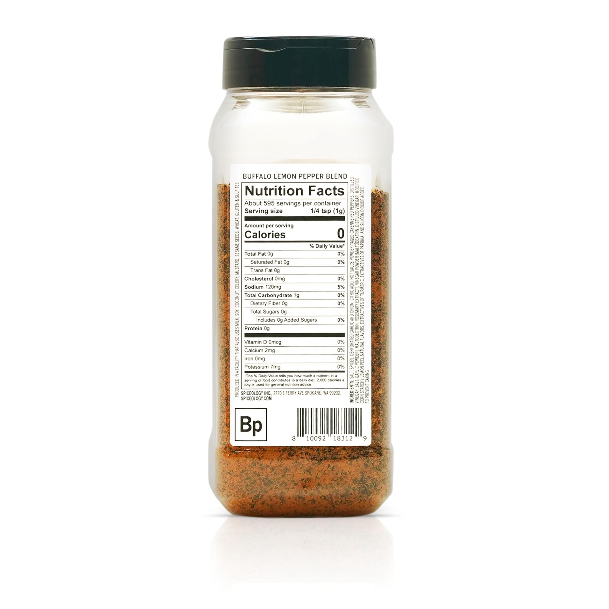 Spiceology - Buffalo Lemon Pepper Seasoning - Spicy & Tangy Spice Blend with Cracked Black Pepper, Lemon Peel, Garlic & Cayenne - Ideal for Chicken