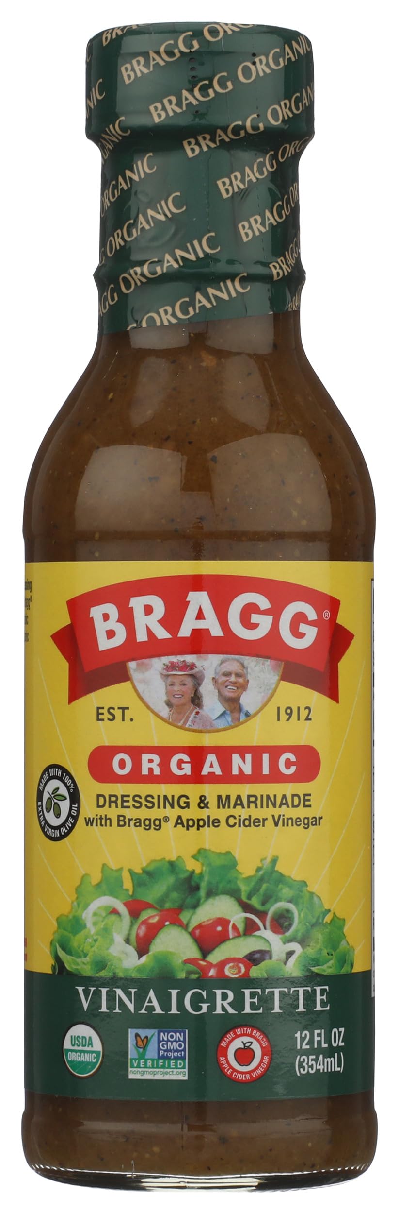 Bragg Organic Vinaigrette Salad Dressing and Marinade - 12 fl oz - Gluten-Free Dressing with Bragg Apple Cider Vinegar