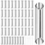 SEHOI 50 PCS Cannoli Tubes Molds, 5 Inch Non Stick Cannoli Tubes, Metal Cannoli Shells Tubes with 4 Cleaning Brushes, Stainless Steel Cone Cream Horn