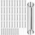 SEHOI 50 PCS Cannoli Tubes Molds, 5 Inch Non Stick Cannoli Tubes, Metal Cannoli Shells Tubes with 4 Cleaning Brushes, Stainless Steel Cone Cream Horn
