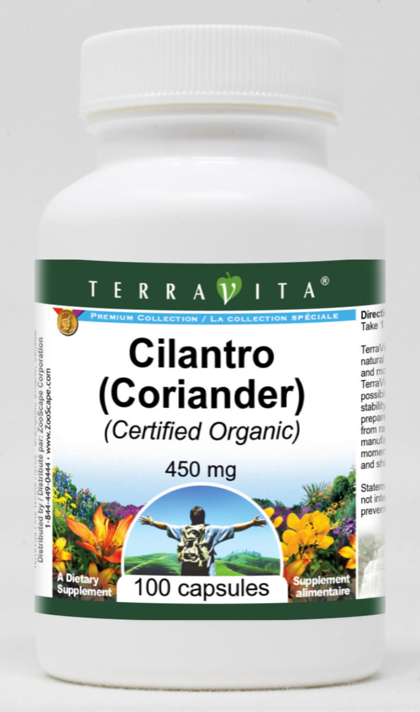 Cilantro (Coriander) (Certified Organic) - 450 mg (100 Capsules, ZIN: 517612) - 3 Pack