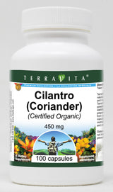 Cilantro (Coriander) (Certified Organic) - 450 mg (100 Capsules, ZIN: 517612) - 3 Pack
