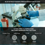 Shamrock Nitrile Examination Gloves, Blue Disposable, Latex Free, Powder Free, Safe for Food Handling, Size Large, 30353