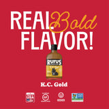 Rufus Teague KC Gold Mustard BBQ Sauce, Award-Winning, 14.25 oz, 1-Pack