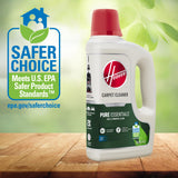 Hoover Pure Essentials Carpet Cleaner Solution, 50 oz., Fresh Rain Scent, Natural Plant Based Formula, Deep Cleaning Carpet Shampoo Solution, Pair