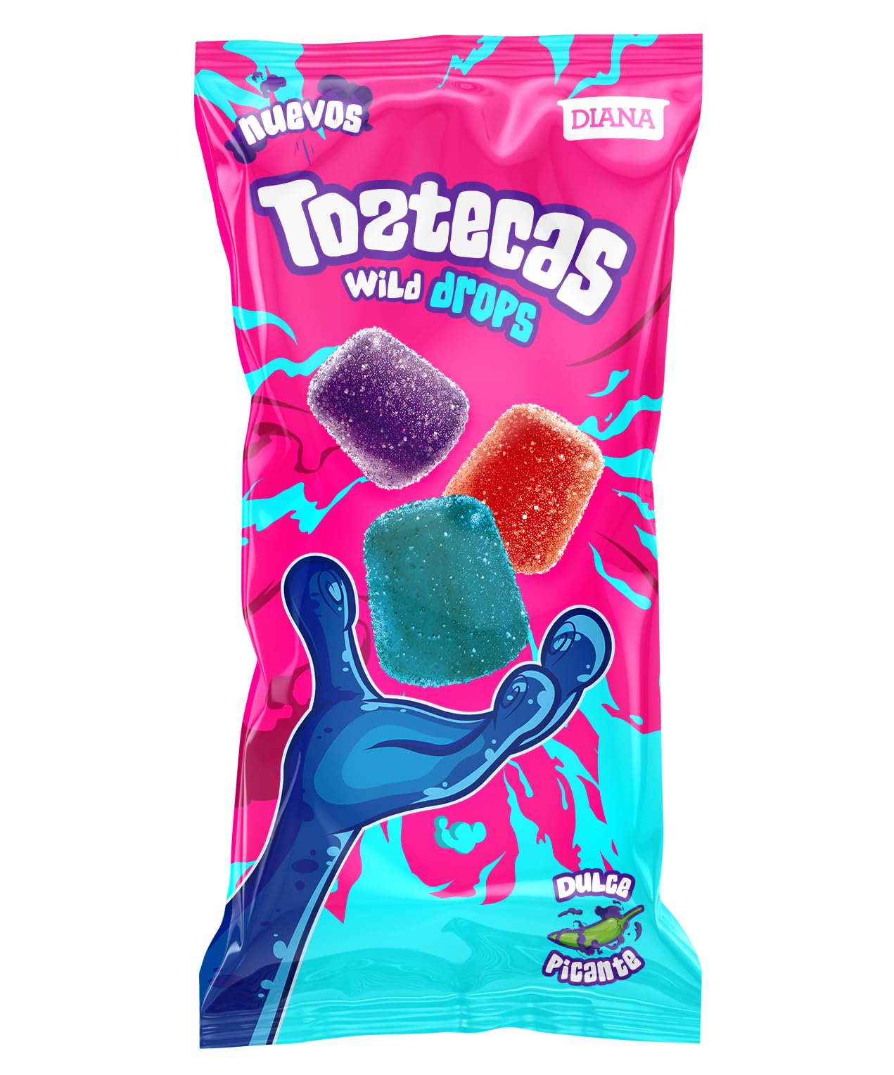Toztecas Wild Drops, Chewy Gummies, Spicy Fruit Flavored Candy, 2.8 Oz 2.8 Oz (Pack of 1)