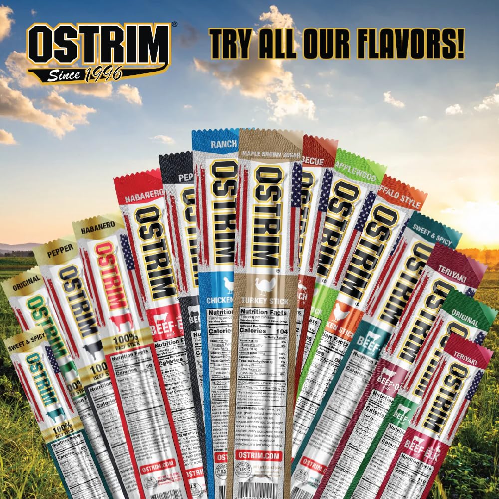 Ostrim Chicken Jerky Snack Sticks-Buffalo Wing Flavor, 1.5 oz (Pack of 10)