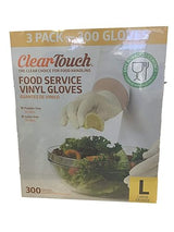 Medline Clear-Touch Disposable Food Service Vinyl Gloves, Latex and Powder Free, Large, 300 Count