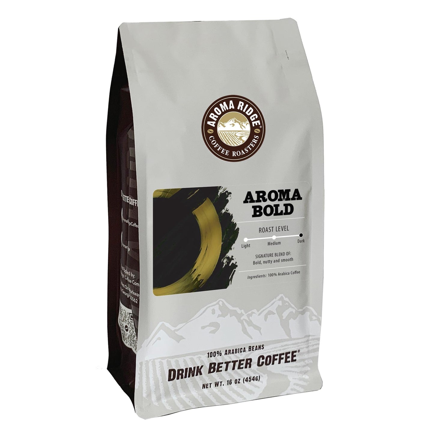 Aroma Bold Coffee - Premium 100% Arabica Dark Roast | Bold, Smooth & Rich Flavor | Whole Bean - 16 oz Fresh Small-Batch Roasted