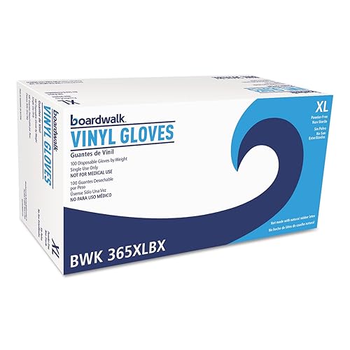 Boardwalk general purpose vinyl gloves, powder/latex-free, 2.6 mil, x-large, clear,100/box