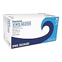 Boardwalk general purpose vinyl gloves, powder/latex-free, 2.6 mil, x-large, clear,100/box