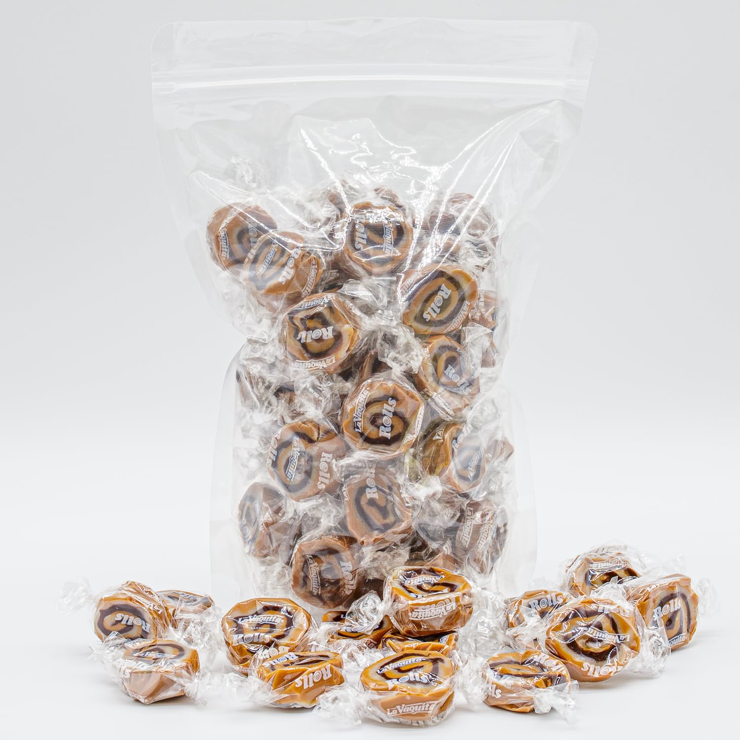 CHOCOLATE ROLLS Caramel Candy 1 lb - Bulk, Soft & Chewy, Individually Wrapped, Retro Candies