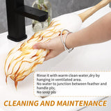 Lambs Wool Duster with Solid Bamboo Handle,Leather Hang Strap,18.9 inch Long,Natural Feather Duster for Cleaning Ceiling Fans,Window Blinds,Computer