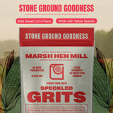 Marsh Hen Mill Speckled Grits, Stone Ground Heirloom Blend of Yellow & White Corn, Old-Fashioned, Gluten-Free & No Additives, Pure All-Natural, 24 oz
