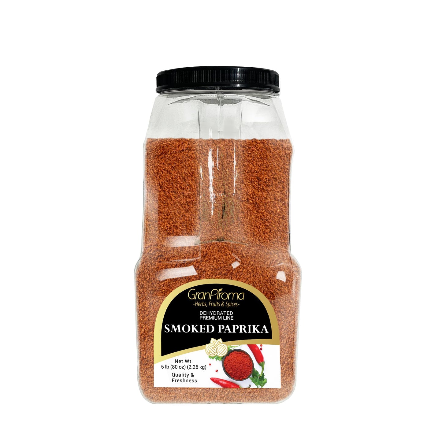 GranAroma Smoked Paprika Bulk Size, Fine Ground, Strong & Smoky Taste (5 Pound)