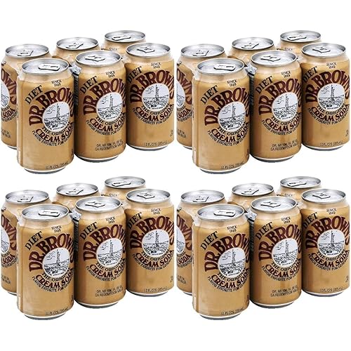 Dr. Brown Soda Cream Soda Diet 6 pack, 12-ounces (Pack of 4)