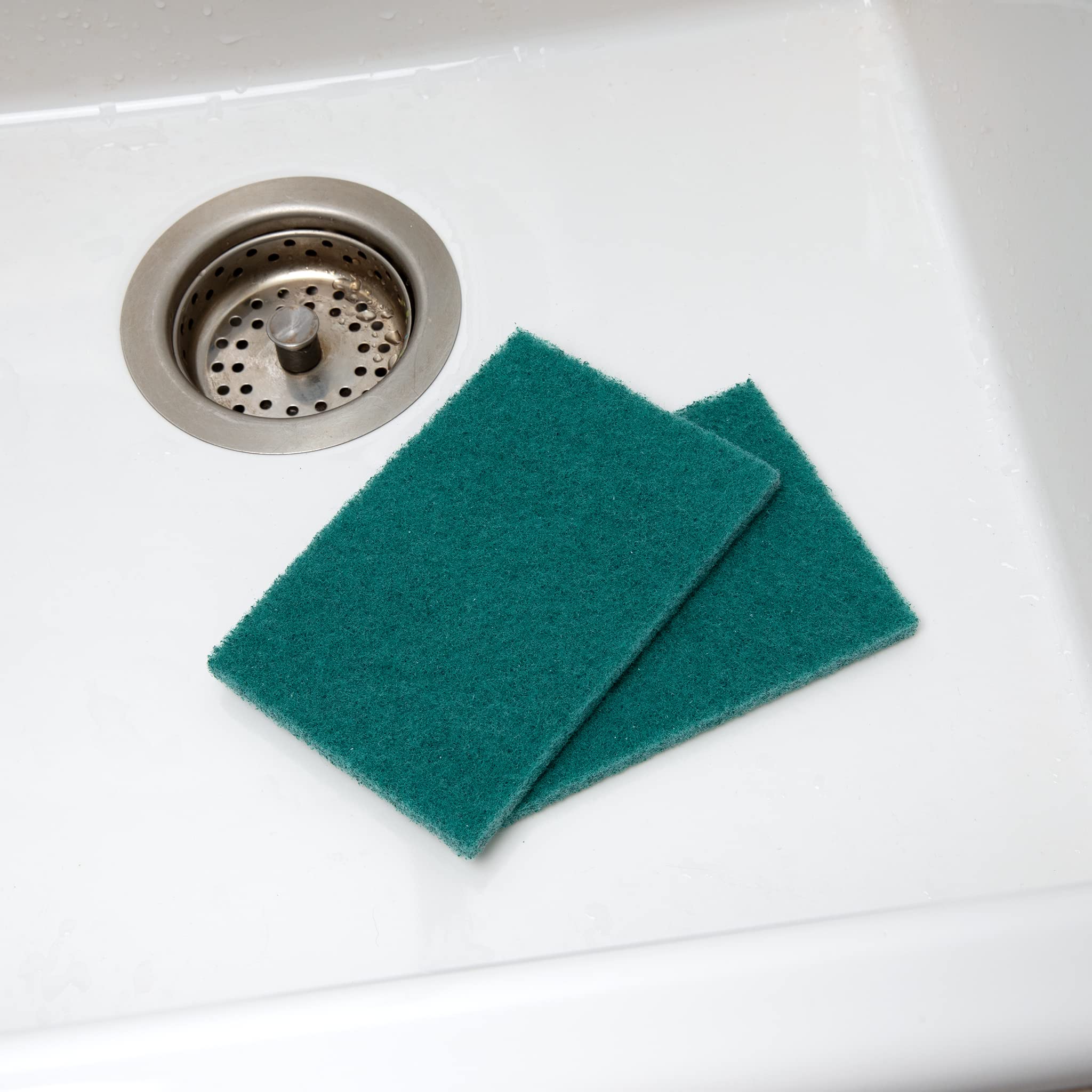 50-Pack Heavy Duty Green Scouring Pads 4x6 Inch | Reusable Non-Scratch Scrub Pads for Kitchen, Dishes, Pots, Pans, Grills & Household Cleaning |