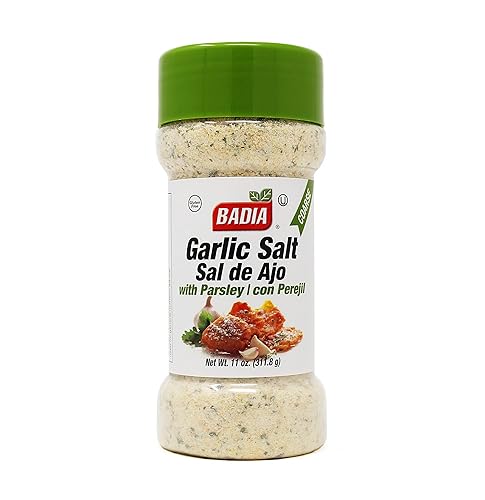 Badia Garlic Salt with Parsley 11 oz - Savory Blend with Bold Garlic Flavor, Salt & Bright Herb Finish