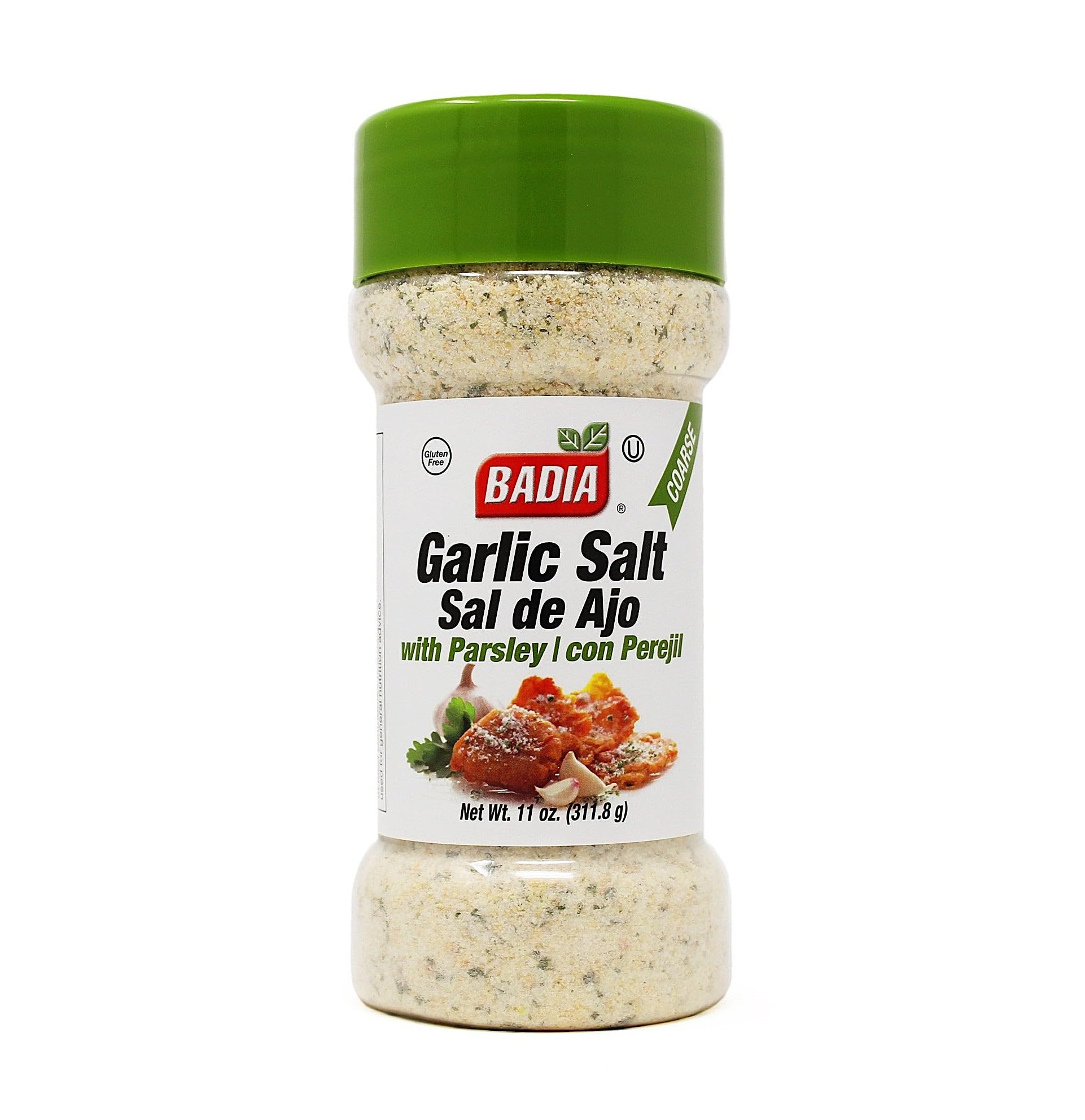 Badia Garlic Salt with Parsley 11 oz - Savory Blend with Bold Garlic Flavor, Salt & Bright Herb Finish