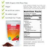 powbab Dried Rose Hips - 100% Organic Wild Rosehip Cut & Sifted. Premium Rosa Rubiginosa. Bulk Seedless Whole Dried Organic for Rose Hip Tea. No Added