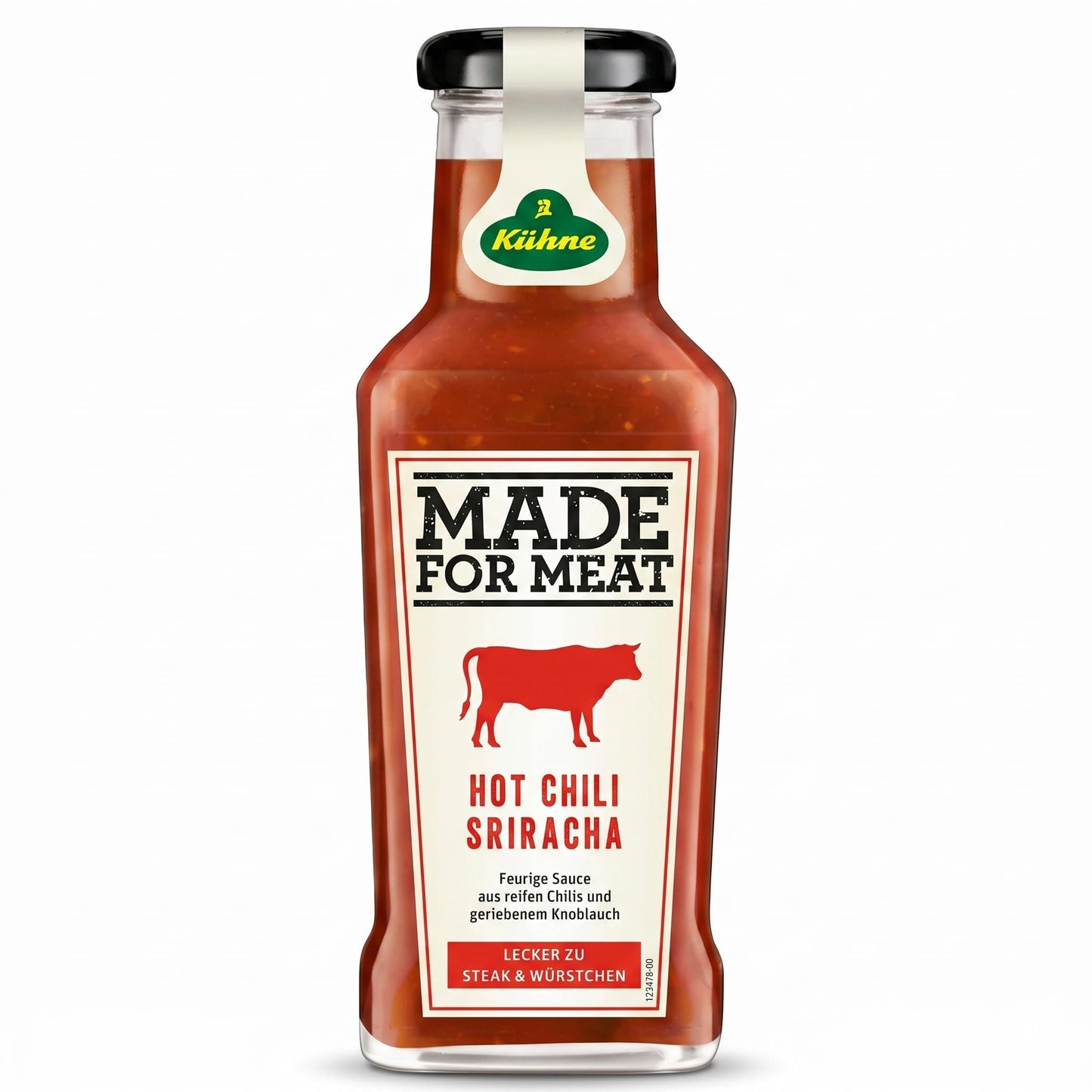 Kuhne Hot Chili Sriracha, 8oz Bottle, Hot Sauce with Jalapeno Chillies and Garlic, Add a Kick to Meat, Chicken, Fish and Stir Fries