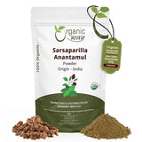 Organic Way Sarsaparilla/Anantamul Root (Hemidesmus indicus) Powder - Herbal Tea | USDA & Kosher Certified | Vegan, Non GMO & Gluten Free | Resealable