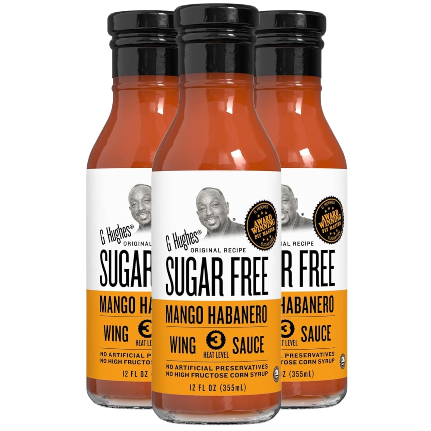 G Hughes Sugar Free, Mango Habanero Wing Sauce - 12 Oz (3-Pack)