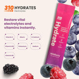310 Nutrition Sugar Free Electrolytes Powder - Instant Hydration Packets for Daily Fluid Balance - Caffeine-Free Rehydration Drink Mix w/ Vitamins