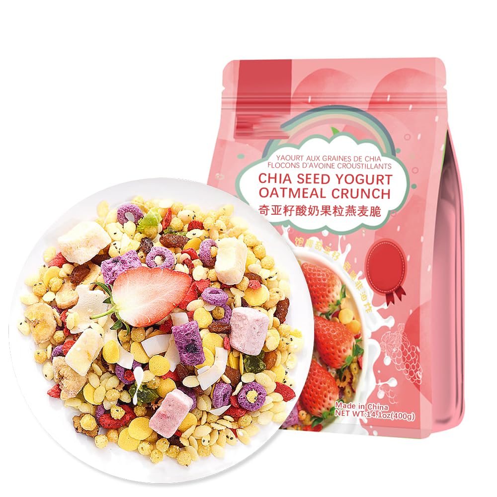 Chia Seed Yogurt Fruit Oats 400g/14.1oz Sugar Free?Breakfast/Snack.Nutritional breakfast, low sugar, Congee?Dietary Fiber