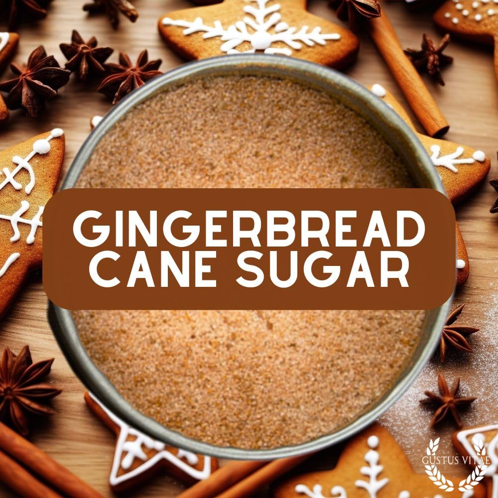 Gingerbread Cane Sugar | Gourmet Replacement For Plain Processed Sugar | Artisanal Infused Sugar | All Natural, Non GMO | Hand Crafted in Small Batches | Made in USA | GLP-1 Friendly | Magnetic Tin | Gustus Vitae | #91