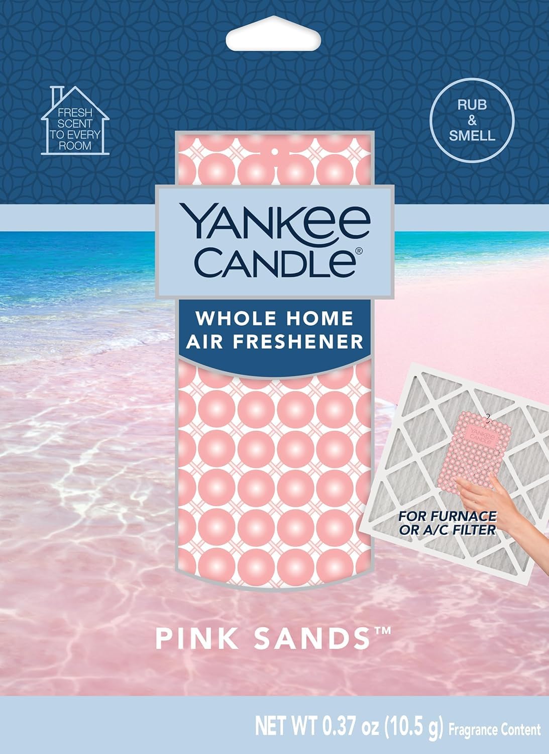 Yankee Candle Whole Home Air Freshener, Long Lasting Odor Eliminating Fragrance for Home, Continuous Room Freshener, Pink Sands (Pack of 4)