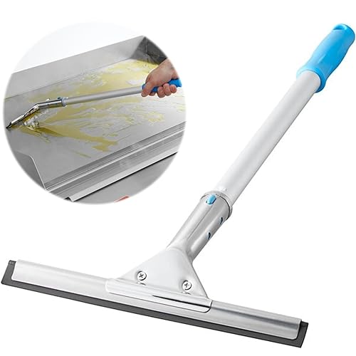 Hot Griddle Squeegee with 7.8 Inch Flexible Heat-Resistant Rubber Blade, 18" Long Handle, Ideal for 300 to 350 Degree Fahrenheit hot griddles Cleaning