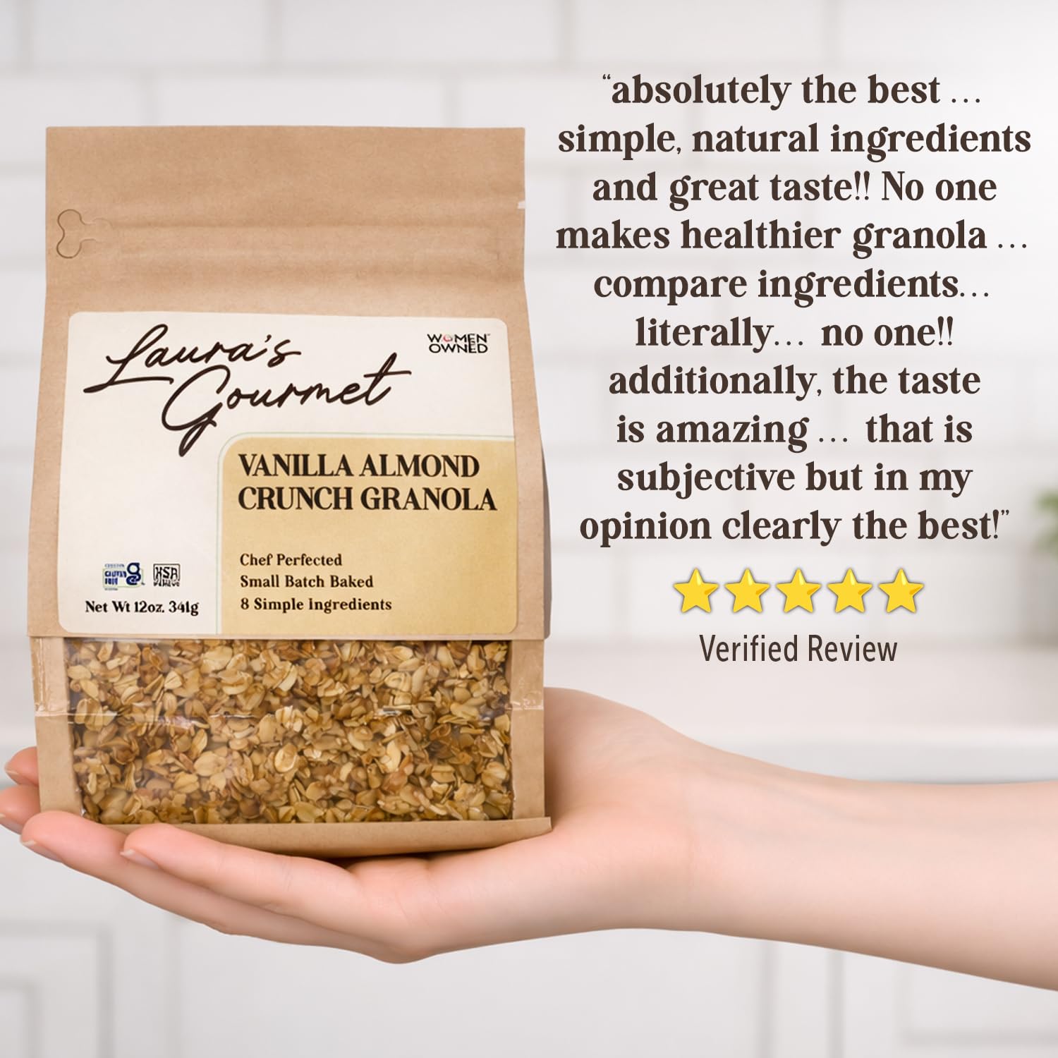 Laura's Gourmet Granola Pumpkin Pecan Crunch, 2 lb, Gluten-Free Oats, Vegetarian, Dairy & Soy Free Snack, Organic Honey, Pecan Halves, Dairy-Free
