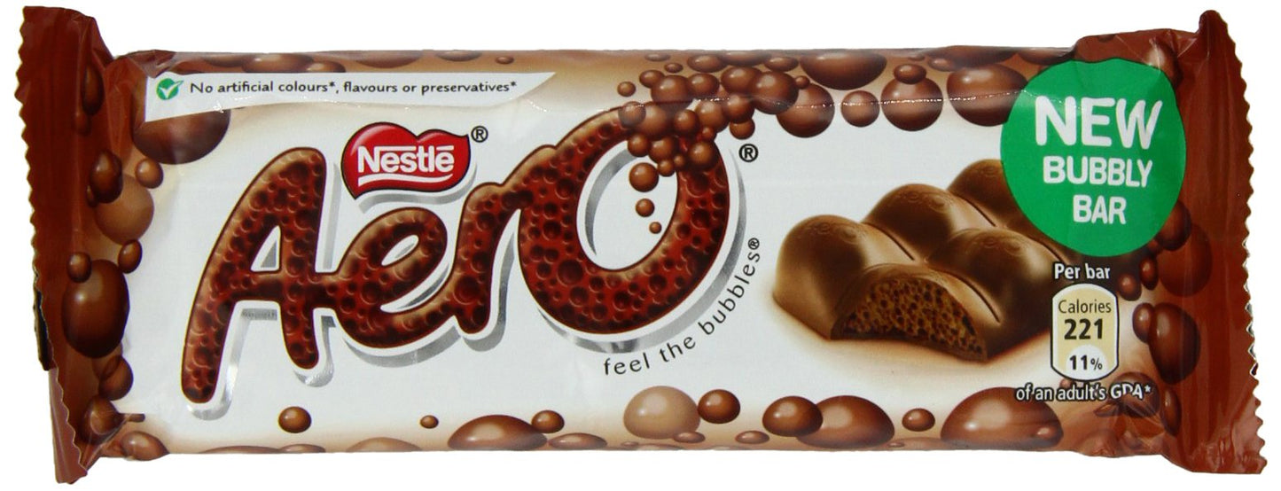 Nestle Aero Milk Chocolate Bar, (27 g) 1.4 Ounce (Pack of 12)