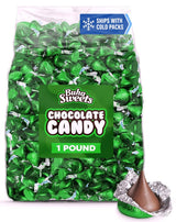 Milk Chocolate Candy in Green Foil - 1 Pound Bulk Bag Halloween Candy Individually Wrapped Classic Chocolate Drops for St. Patrick’s Day, Holidays