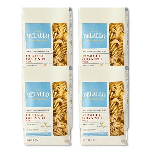 DeLallo Giant Fusilli Pasta, Curly Long Spiral Noodles, Vegan, Kosher, Non-GMO, Made in Italy with 100% Durum Wheat Semolina, Bronze Cut, 16 oz Bag