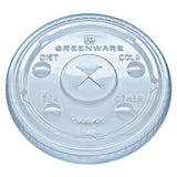 Fabrikal LGC12/20 Greenware Clear Straw Slotted Lid for 9, 12, 20 oz. Greenware Clear Plastic Cup - 1000 / Case