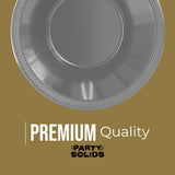 Party Solids 12 Oz Silver Plastic Bowls Disposable Bowls for Hot Food Soup 50 Pcs - For Soup, Salad, Cereal, Desserts & Party Supplies