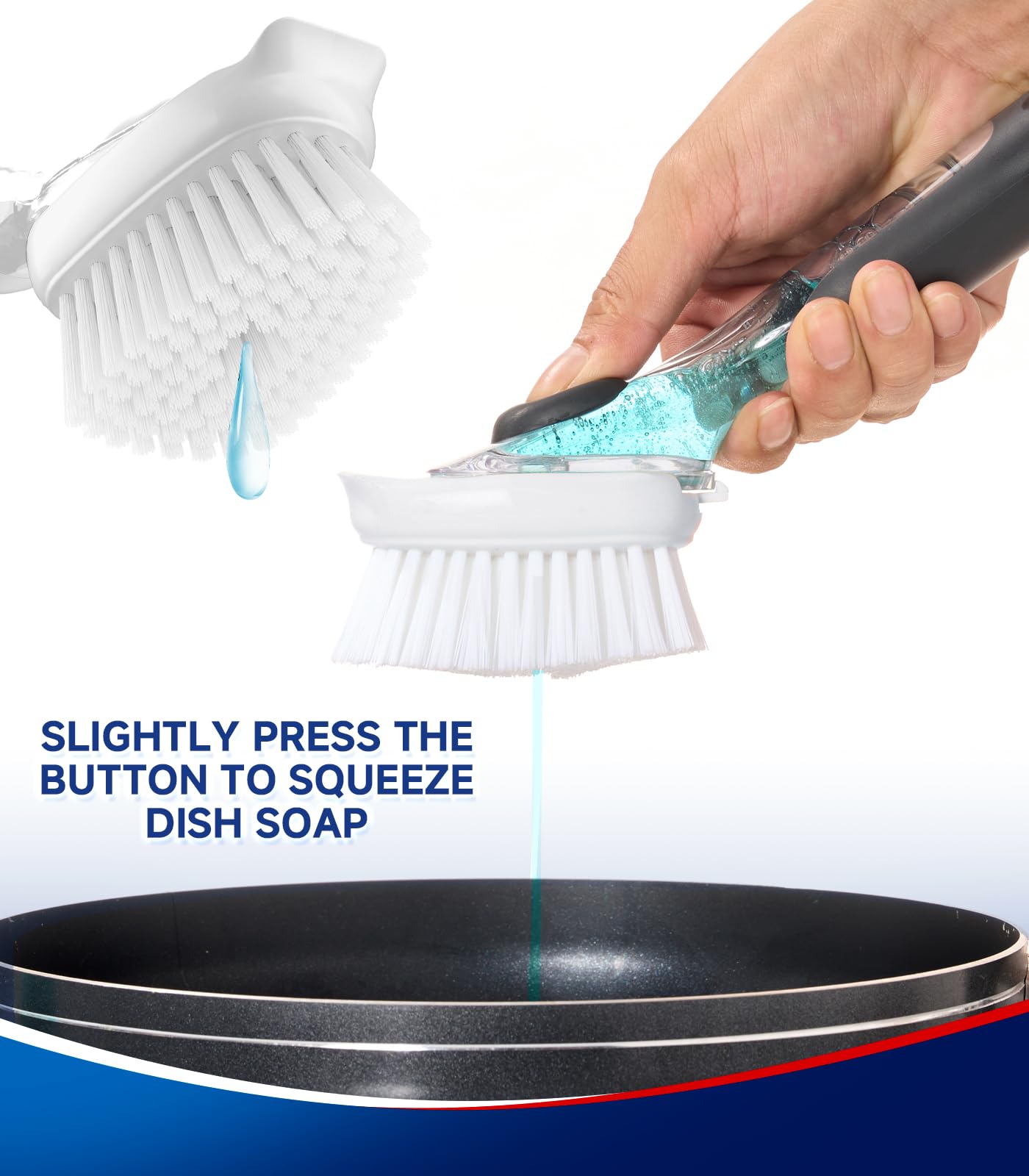 Dish Brush Refills Head for OXO - 4 Pack Dish Brush Cleaning Soap Dispensing Head Replacement for Scrubber, Kitchen Dish Brush Replacement Head